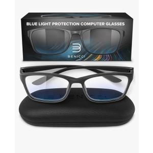Stylish Blue Light Blocking Glasses for Women & Men – Helps Ease Digital Eye Strain & Headache from Computers, Phones w/Case