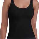 Sunzel Womens Ribbed Racerback Tank Top, Fitted Sleeveless Lyocell (M)