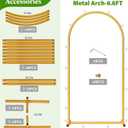 Metal Arch Backdrop Stand Wedding Arch frame Set of 3 (7.2FT/6.6FT/6FT) Gold Backdrop Arch Stand for Wedding Ceremony Birthday Party Baby Shower Graduation Ceremony Decoration