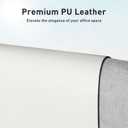 Aothia Faux Leather Desk Mat Large Mouse Pad, Non-Slip PU Leather Blotter, Waterproof Writing Surface for Office and Home (Off-White, 47.2" x 23.6")