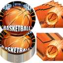 Umigy 100 Pcs Basketball Plates and Napkins Party Supplies Basketball Tableware Dinner Lunch Dessert Appetizer for Kids Boys Baby Shower Birthday Sport Party Decor Serves 50(Classic Style)