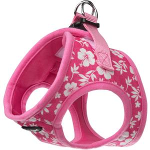 Bark Appeal Pink Hibiscus Step-in Dog Harness for Small-Medium Pets  Updated Sizing, Re-Measuring is Essential  Soft Vest Harness  Anti-Choke with Adjustable Strap & Heavy Duty Clip  M (M (13.5-15.5 Chest))