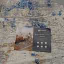 Lahome Modern Abstract Round Rug 3Ft, Blue Washable 3x3 Circle Rugs for Kitchen Entryway Soft Small Bedroom Mat Non Slip, Contemporary Indoor Floor Throw Carpet for Nursery Home Office