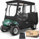 10L0L Golf Cart Driving Enclosure 2/4 Passenger for Yamaha G14 G16 G22 G29 Drive2 with Heavy Duty Zipper,600D Golf Cart Rain Cover Driving Covers with Roll-up Windshield, 4-Sided Clear Window
