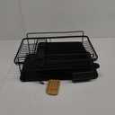 Kitsure Large Dish Drying Rack - Extendable Dish Rack, Multifunctional Dish Rack for Kitchen Counter, Anti-Rust Dish Drainers with Cutlery & Cup Holders 19.2"-26.7" L x 12.9" W, Black