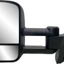 Driver Left Side Door Towing Mirror Power and Heated with Signal Light on Glass Textured Back Cover For Chevy Silverado Sierra 1500 2500 3500HD from 2007 to 2013