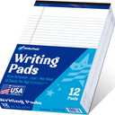 Legal Note Pads 8.5"x11" Legal Pads,Wide Ruled,White Paper,12 Pack,50 Sheets Per Writing Pad,Micro Perforated Writing Pad,BL-MWT50W-12PAD