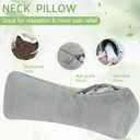 DoubleFill 2pcs Buckwheat Neck Support Pillow Cervical Pillow for Pain Relief Adjustable Buckwheat Hulls Breathable Support for Side Back Sleepers Lunch Break 15x6 Inch(Gray,Plush)