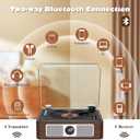 Retro Wooden CD Player for Home, Bluetooth Portable CD Player with Dual HiFi Speakers, 2600mAh Rechargeable CD Player for Home with Remote Control,Support SPDIF, USB/AUX,Headphone Jack,Optical Brown