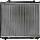 TRQ Front Radiator Assembly Aluminum Core 1 Row Compatible with 2001-2004 Toyota Tacoma V6 3.4L Manual Transmission 1995-2000 Toyota Tacoma L4 2.4L RWD Automatic Transmission TO3010180 CU1774