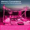 Solar Fairy Lights Pink Outdoor Waterproof,16.4ft 50LED Solar String Lights Pink for Outside 8 Modes 2 Packs for Girls Patio Backyard Garden Deorations Pink