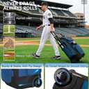 Rolling Baseball Bag with Wheels, 60L Capacity Wheeled Softball bag with Shoe Compartment for Youth & Adult, Bat bag with Hidden Straps,Fence Hook,Holds 4 Bat, Helmet, Glove