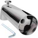 EZ-Flo 7 Inch Slide-On Zinc Bath Tub Diverter Spout with Set Screw and Hex Wrench, Chrome, 15069