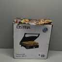 OSTBA Panini Press Grill Indoor Sandwich Maker with Temperature Setting, 4 Slice Large Non-stick Versatile Grill, Opens 180 Degrees to Fit Any Type or Size of Food, Removable Drip Tray, 1200 W