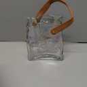 Glass Purse Vase for Flowers Iridescent Vases for Centerpieces Glass Bag Vase with Leather Handle Small Handbag Vases for Decor Decorative Fish Bowl for Home Wedding Decor