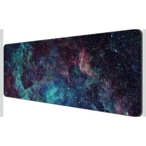 Dynippy Thin Extended Gaming Mouse Pad （31.5 * 11.8 * 0.08 inch） with Stitched Edges Large , Long XXL Keyboard and Mouse pad Desk Mat for Gaming Office & Home - Galaxy Space