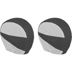 Explore Land Tire Covers 2 Pack - Tough Wheel Protector for Truck, SUV, Trailer, Camper, RV Universal Fits Tire Diameters 26-28.75 inches, Black & Gray
