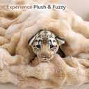 Smoofy Faux Fur Throw Blanket for Couch - Tie-dye Camel Soft Cozy Bubble Blanket, Beige Fluffy Plush Fuzzy Throw for Sofa & Bed, Thick Lightweight Warm Blanket, Luxury Aesthetic Gift for Women 50x60
