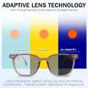 Smart Glasses, Polarized Sunglasses with Color Changing Lenses, IP65 Waterproof, Touch Control, Hands Free Calling, Transparent Stylish Frame Bluetooth Glasses Compatible with Android & IOS(Blue)