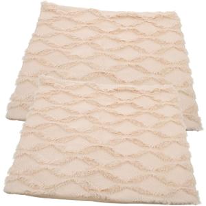 Mikinona 2pcs Decorative Throw Pillow Covers Soft Faux Texture for Sofa and Bedroom Decor Geometric Embroidery Design