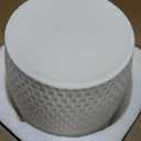 White Ceramic Trash Can - Small Trash Can Wastebasket for Bathroom, Kitchen, Office & Home Decor - Ceramic Round Garbage Container Basket Bin (2.5 Gallon)