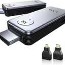 2025 Upgraded Wireless HDMI Transmitter and Receiver, 4K Decode 1080P Output,2.4G/5G Plug&Play Portable HDMI Wireless for Streaming Video and Audio to Monitor from Laptop/TV Box (Bright Silver)