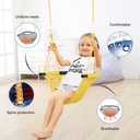 Hand-Knitting Toddler Swing, Swing Seat for Kids with Adjustable Ropes, Little tikes Swings Set, for Outdoor Indoor, Playground, Backyard (Yellow)