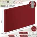 4 Pcs 3 Ring 11 X 17 Inch View Binders 1.5 Inch Rings, Red