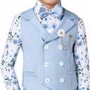 DISAUR Boys Suits Toddler Tuxedo Suit Wedding Ring Bearer Outfit Vest Pants Dress Shirt Bowtie Boutonniere for 5-6 Years