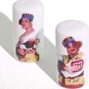 Ceramic Salt and Pepper Shakers Set - Cute Salt Shaker and Pepper Shaker for Kitchen Table Decor - Vintage Style Farmhouse Salt & Pepper Dispenser (White)