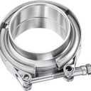 1.75 Inch V Band Clamp with Flange Male Female, 304 Stainless Steel V-Band Flange Kit For Turbo, Downpipes, Exhaust Systems