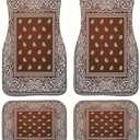 EOHMAK Car Floor Mats Non-Slip Automotive Floor Mats All-Weather Front Rear Car Floor Foot Mat Sets of 4 Pieces Foot Mats Rugs Carpet for Car Trucks SUV Sedans (Brown)