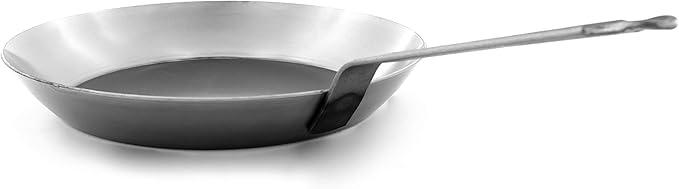 Matfer Bourgeat, Gray 0 Black Steel Round Frying Pan, 10 1/4-Inch