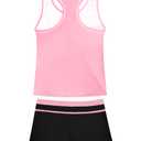 Nokecina Girls Bathing Suit Size 7-8 Years Old Dark Pink Vest Tankini Kids Swimwear with Breathable Shorts