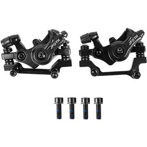 JFOYH Mechanical Disc Brake Set for MTB Road Bike Folding Bike and BMX with 160mm Rotor Mounting Adapter, Cycling Front and Rear Bicycle Bike Disc Brake Calipers-Black/Red