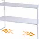 2-Tier Expandable Organizer Shelf for Kitchen Cabinet, Countertop, Pantry & Under-Sink Storage(white)