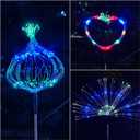 Solar Garden Lights Outdoor Waterproof (2 Pack),Solar Landscape Lighting,300LED Firework Lights for Garden, Pathway, Party & Christmas,Warm White