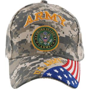 United States Army CAMO Baseball Style Embroidered HAT Flag us USA Cap