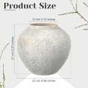 Mimorou White Ceramic Decorative Flower Vase 8.27" x 8.66" Textured Round Rustic Pottery Vintage Large Vase for Home Decor Centerpieces Living Room Christmas Decoration