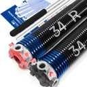 YoToolGDS Pair of 2" Garage Door Torsion Springs Set with Non-Slip Winding Bars & Gloves, High Precision Electrophoresis Oil-Free Black Coated for Replacement, MIN 16, 000 Cycles (0.262 x 2" x 34'')