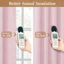 LAMIT Pink 100% Blackout Linen Curtains, 84 Inch Linen Textured Living Room Farmhouse Curtains Room Darkening Back Tab and Rod Pocket Burlap Neutral Panels with White Liner, 2 Panels, 60 x 84 Inch