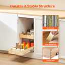 VEVOR 2 Tier Pull Out Cabinet Organizer, 14" W x 21" D Cabinet Drawer, Soft Close Slide out Shelf, Heavy-Duty Sliding Wood Drawer, Adjustable Base Cabinet Organization for Kitchen Pantry Bathroom