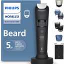 Norelco Philips Beard Trimmer 5000 Series, Men's Face Trimmer, 100% Waterproof BeardSense Tech, Precision Trimmer with Fading Combs, Self-Sharpening Blades, Hair Collector & Charging Stand, BT5785/40 (Black)
