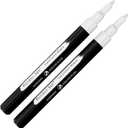 Pinturale Arts 2 Extra Fine Tip White Chalk Markers | 1mm Tip | For Windows, Blackboard, Dry Erase Board, Chalkboards, Glass, Easy Erase | White Chalk Pens Fine Tip