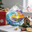 Christmas Ornament, Christmas Decoration, Stained Glass Ornament, Heirloom Keepsakes, Holiday Ornaments, Holiday Presents, Unique Xmas Gifts, Gift Exchange Ornaments, Gift Idea - Sea Waves