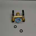 Hose Splitter 2 Way Heavy Duty, Full Flow Garden Hose Splitter with 2 Long Metal Handles, Brass Rust and Freeze Resistant Water Hose Bib Splitter, T Adapter Connector with 3/4 - Inch GHT ThreadBlack