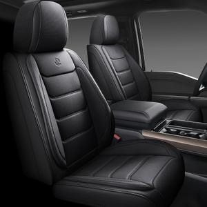 Full Coverage Faux Leather Car Seat Covers Full Set,Automotive Seat Covers for Cars,SUVs Pick-up Truck, Car Seat Cushion, Black Seat Covers for 5 Seats