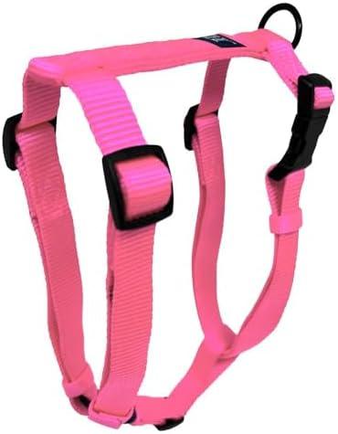 Hamilton Adjustable Comfort Nylon Dog Harness, Hot Pink, 3/4" x 20-30"