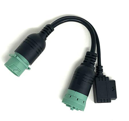 AccuGPS - 9 Pin Y-Cable to OBD 2 Extension Splitter 9 Pin J1939 Male & Female to 16 Pin Adapter | for Trucks & Cars Connect to Scan Tools, Diagnostic Reader, GPS Tracker & More 