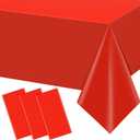 3Pcs Red Rectangle Tablecloths,Disposable Plastic Tablecloth,Waterproof Red Table Cover for Graduation Birthdays Weddings Anniversary Party Decorations,54 x 108 Inch